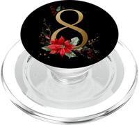 Floral navideño Golden Eight Poinsettia PopSockets PopGrip para MagSafe