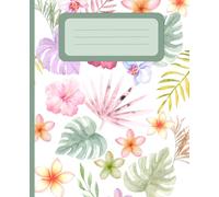 Floral Notebook, College Ruled 120 Pages, 7.5 x 9.25 in, Cute Watercolor Flowers & Leaves Cover, Composition Book for Teachers, Students, Teens, ... College, Journaling, Office & Everyday Notes