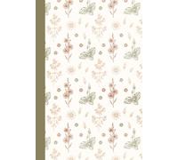 Floral Notebook - Lined Journal for Writing, Note-Taking, School, Work, Creative Writing, and Journaling - 120 Pages: Beige, Olive, and Brown Elegant Notebook for Women, Students, and Office Use