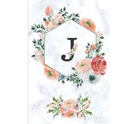 Floral Notebook with Letter J: Beautiful Floral Blank Lined Notebook with the Letter J