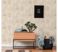 Livingwalls Famous Garden 393491 - Papel pintado no tejido (10,05 m x 0,53 m), diseño floral, color blanco, naranja y amarillo