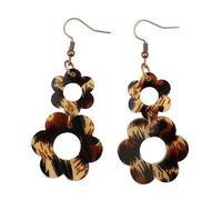 Floral Patchwork Leopard Pattern Pendientes Dangle Oreja Gancho Accesorio Para Mujeres De Moda Accesorios De Moda Buscando Pendientes De Diseño Único, talla única, como se describe