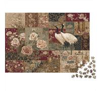 Floral Patchwork Quilt Puzzle Imposible,desafío for Adults Juego Educativo 1000 Piezas Obra De Arte De Juego De para Adultos, Regalos A Partir De 14 Años 38x26cm/1000pcs