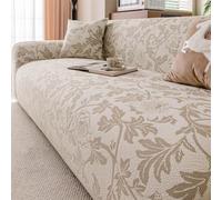 Floral Pattern Sofa Slipcovers, Vintage High Stretch Sofa Covers | Living Room Furniture Protector, Fitted Universal Couch Cover, Stylish Couch Covers For Dogs Pets Cats(Coffee,4 Seater)