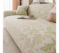 Floral Pattern Sofa Slipcovers, Vintage High Stretch Sofa Covers | Living Room Furniture Protector, Fitted Universal Couch Cover, Stylish Couch Covers For Dogs Pets Cats(Green,1 Seater)