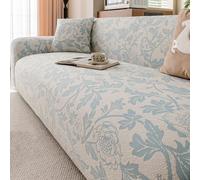 Floral Pattern Sofa Slipcovers, Vintage High Stretch Sofa Covers | Living Room Furniture Protector, Fitted Universal Couch Cover, Stylish Couch Covers For Dogs Pets Cats(Blue,3 Seater)