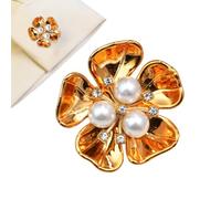 Floral Pearl Button Covers - Rhinestone Decorative Blouse Accessories, Elegant DIY Picture On Ornaments for Women, Instant Upgrade for Dress Tuxedo Blouses, Fancy Shirt Jewelry, Silver Finish