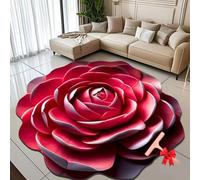 Floral Plush Diatomaceous Earth Floor Mat,3D Visual Flower Shaped Diatom Mud Floor Rugs,3D Flowers Design Flooring Mats Suitable for Bedroom,Kitchen,Bathroom,Sofa,Coffee Table