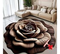 Floral Plush Diatomaceous Earth Floor Mat,3D Visual Flower Shaped Diatom Mud Floor Rugs,3D Flowers Design Flooring Mats Suitable for Bedroom,Kitchen,Bathroom,Sofa,Coffee Table