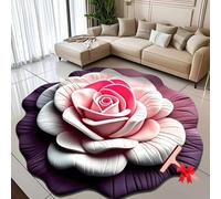 Floral Plush Diatomaceous Earth Floor Mat,3D Visual Flower Shaped Diatom Mud Floor Rugs,3D Flowers Design Flooring Mats Suitable for Bedroom,Kitchen,Bathroom,Sofa,Coffee Table