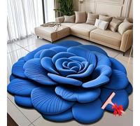 Floral Plush Diatomaceous Earth Floor Mat,3D Visual Flower Shaped Diatom Mud Floor Rugs,3D Flowers Design Flooring Mats Suitable for Bedroom,Kitchen,Bathroom,Sofa,Coffee Table