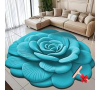 Floral Plush Diatomaceous Earth Floor Mat,3D Visual Flower Shaped Diatom Mud Floor Rugs,3D Flowers Design Flooring Mats Suitable for Bedroom,Kitchen,Bathroom,Sofa,Coffee Table