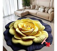 Floral Plush Diatomaceous Earth Floor Mat,3D Visual Flower Shaped Diatom Mud Floor Rugs,3D Flowers Design Flooring Mats Suitable for Bedroom,Kitchen,Bathroom,Sofa,Coffee Table