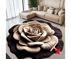 Floral Plush Diatomaceous Earth Floor Mat,3D Visual Flower Shaped Diatom Mud Floor Rugs,3D Flowers Design Flooring Mats Suitable for Bedroom,Kitchen,Bathroom,Sofa,Coffee Table