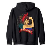 Floral Power Mandala Girl Día Internacional de la Mujer Feminismo Sudadera con Capucha