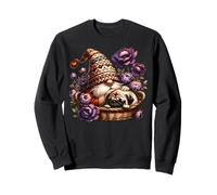 Floral Pug Dad Gnome For Flower Garden Lover And Pug Owner Sudadera