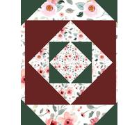 Floral Quilt Block Notebook - 8.5x11” Lined Journal with Rustic Patchwork Style and Rose Garden Pattern for Women and Creative Writers: Vintage rose ... perfect for journaling, writing, school