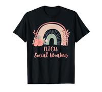 Floral Rainbow NICU Trabajador Social Neonatal Mes del Trabajo Social Camiseta