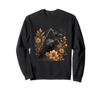 Floral Raven Acentos geométricos Cottagecore Botanical Art Sudadera