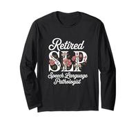 Floral Retired Speech Language Pathologist Retirement Idea Manga Larga