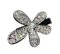 Floral Rhinestone Hair Clip, 3D Sparkling Barrettes Accessories, Elegant Flower Hairpin Special Occasions, Stylish Design for Daily or Event Use, for Women Girls Bridal Wedding Gathering