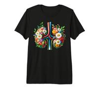 Floral Riñones Anatomía Arte Médico Cirugía De Riñón Flor Camiseta Premium