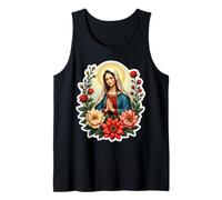 Floral Santa María Santa María Cristiana Madre Jesucristo Camiseta sin Mangas
