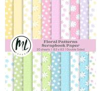 Floral Scrapbook Paper Pad: Easter Flower Scrapbook Paper, Colorful Spring Craft Paper for Card Making, Scrapbooking, Junk Journaling, Decorations, ... Paper, Double-Sided, 8.5 x 8.5 inch