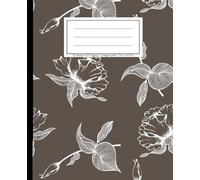 Floral Serenity: A College Ruled Composition Book: Beautiful Brown Cover with White Flowers | 110 Pages | 7.5" x 9.25" | Perfect for School, Journaling, or Everyday Notes