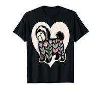 Floral Shih Tzu Corazón Lindo Perro Camiseta