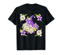 Floral Sommer Graphic For Women Purple GNOME Daisy Flower Camiseta