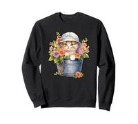 Floral Spring Flower Cat Stuff For Cat Lovers and Cat Mom Sudadera