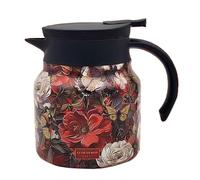 Floral Stainless Teapot, Thermal Coffee Jarra, Stainless Steel Teapot, Coffee Pot Floral, Hot Water Pitcher, Beverage Dispenser Acero, Large Capacity Teapot, Hot Drinks Pitcher