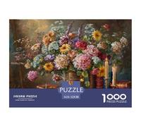 Floral Still Life Painting_2 Cartón Bien Trabajado Actividad De Ocio Divertida, Gran Idea De Regalo para Hombres, Mujeres Y Aficionados 52x38cm/1000pcs