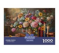 Floral Still Life Painting_2 Papel Duradero Desafío Mental Divertido, Apto para Adultos Que Buscan Hobbies Relajantes Y Gratos 70x50cm/1000pcs