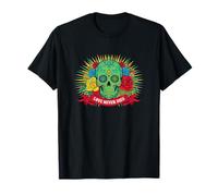 Floral Sugar Skull Day of Dead - Love Never Dies Gift Camiseta