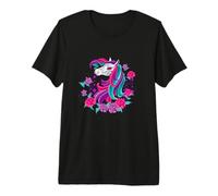 Floral Sugar Skull Horse Dia De Muertos - Boho Women Camiseta Premium