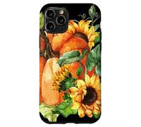Floral Sunflower and Pumpkin Motif Cute Autumn Fall Graphic Carcasa para iPhone 11 Pro
