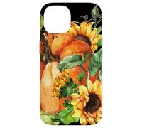 Floral Sunflower and Pumpkin Motif Cute Autumn Fall Graphic Carcasa para iPhone 14