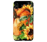 Floral Sunflower and Pumpkin Motif Cute Autumn Fall Graphic Carcasa para iPhone XS MAX