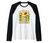 Floral Sunflower Garden Gnomes For Gardening Mom and Summer Camiseta Manga Raglan