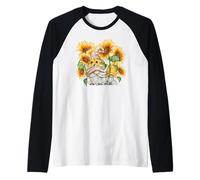 Floral Sunflower GNOME For Hippies and Spring Cute Gardener Camiseta Manga Raglan