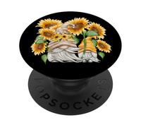 Floral Sunflower GNOME For Hippies and Spring Cute Gardener PopSockets PopGrip Adhesivo