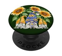 Floral Sunflower GNOME Love & Heart For Hippies and Gardener PopSockets PopGrip Adhesivo