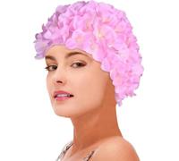 Floral Swim Caps Elastic Ear Protection Long Short Hair