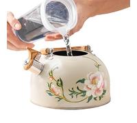 Floral Tea Kettle, 3L Vintage Teapot with Handle, Kitchen Kettle Premium Quality Portable Compact Ideal for Stove Top, Home Kitchens Decor, Housewarming, Christmas, New Year Gift