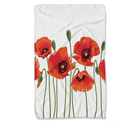 Floral Theme,Quick Dry Towel Set,Spring Flowers Bouquet Nature Theme,Tea Towels,Beach Towel for Adults,Microfibre Towel for Gym Kitchen Bath,Red and Green,16x27.5in