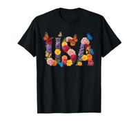 Floral USA Monogram Patriotic Wildflower July 4th Pride Camiseta