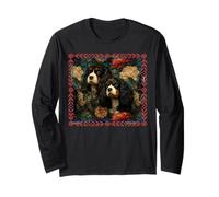 Floral Vintage Cavalier King Charles Manga Larga