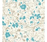 Floral vintage neutro Papel tapiz despegable y adhesivo 45cm x 1000cm , Azul gris floral Papel de contacto autoadhesivo, revestimiento de pared para la decoración de encimeras de gabinetes de dormitor
